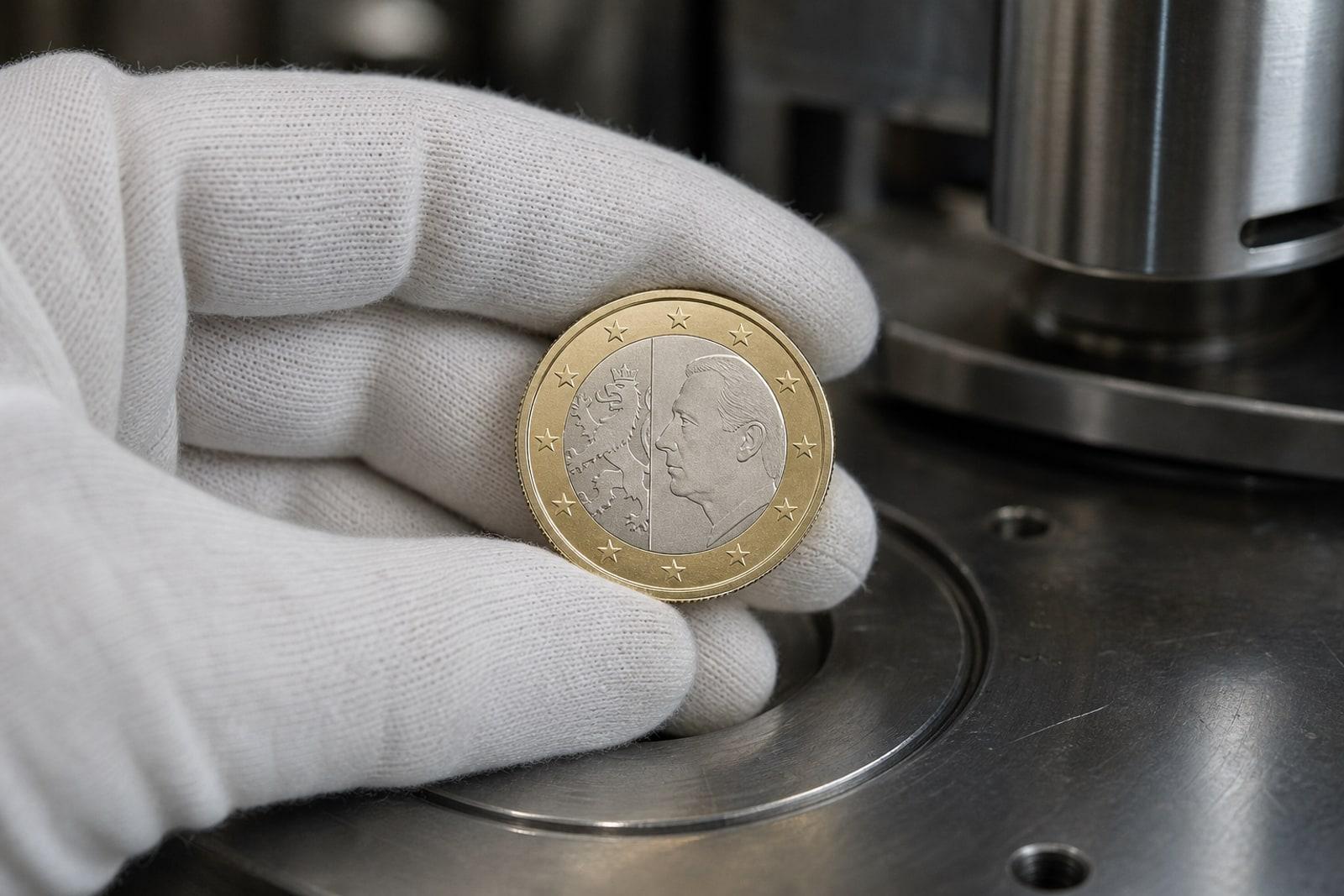 Pièce de 2 euros luxembourgeoise 2026 à l'effigie du Grand-Duc Guillaume tournée vers la gauche, tenue à la Monnaie de Paris.