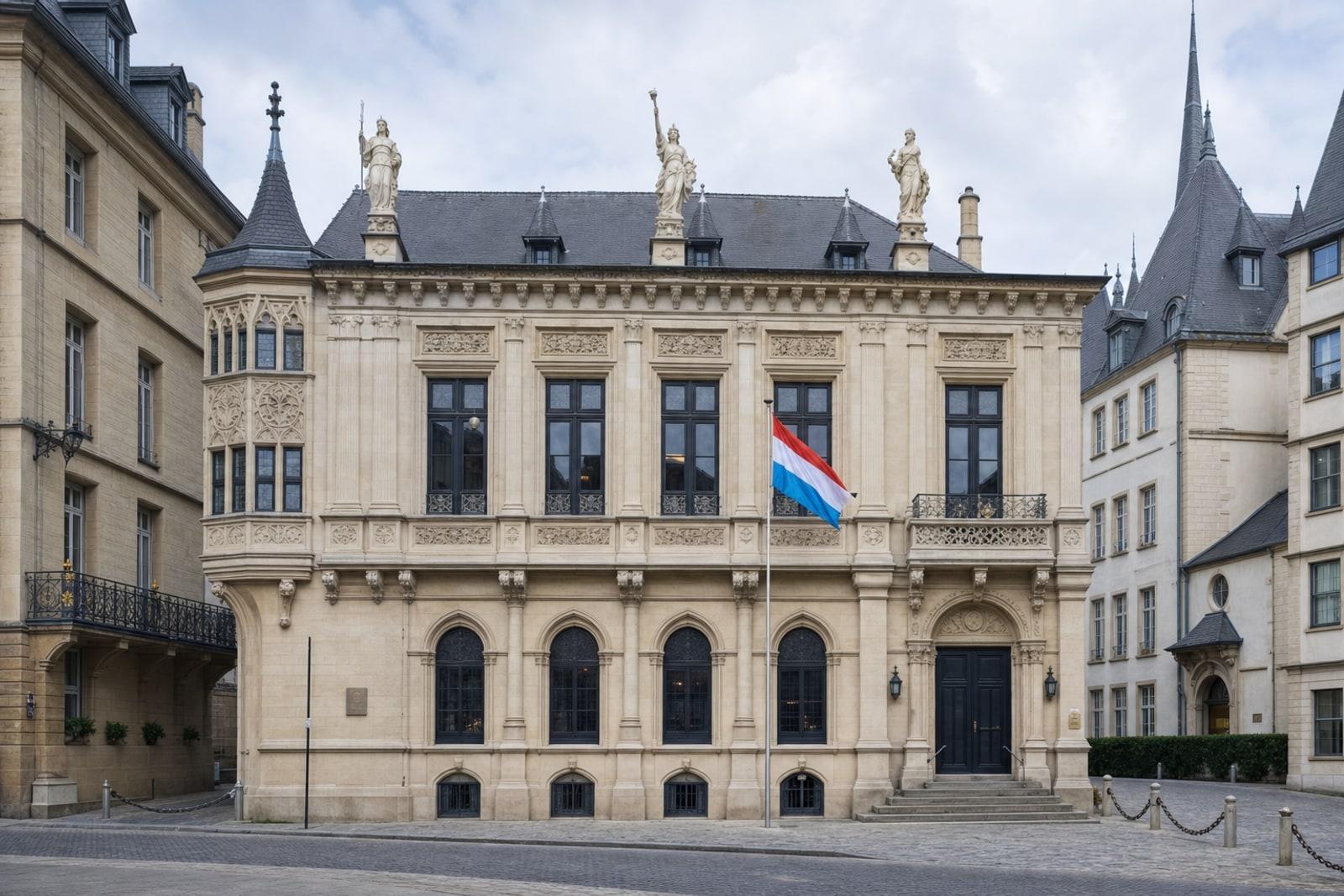 Façade de l’Hôtel de la Chambre des députés sur le Krautmaart à Luxembourg-Ville