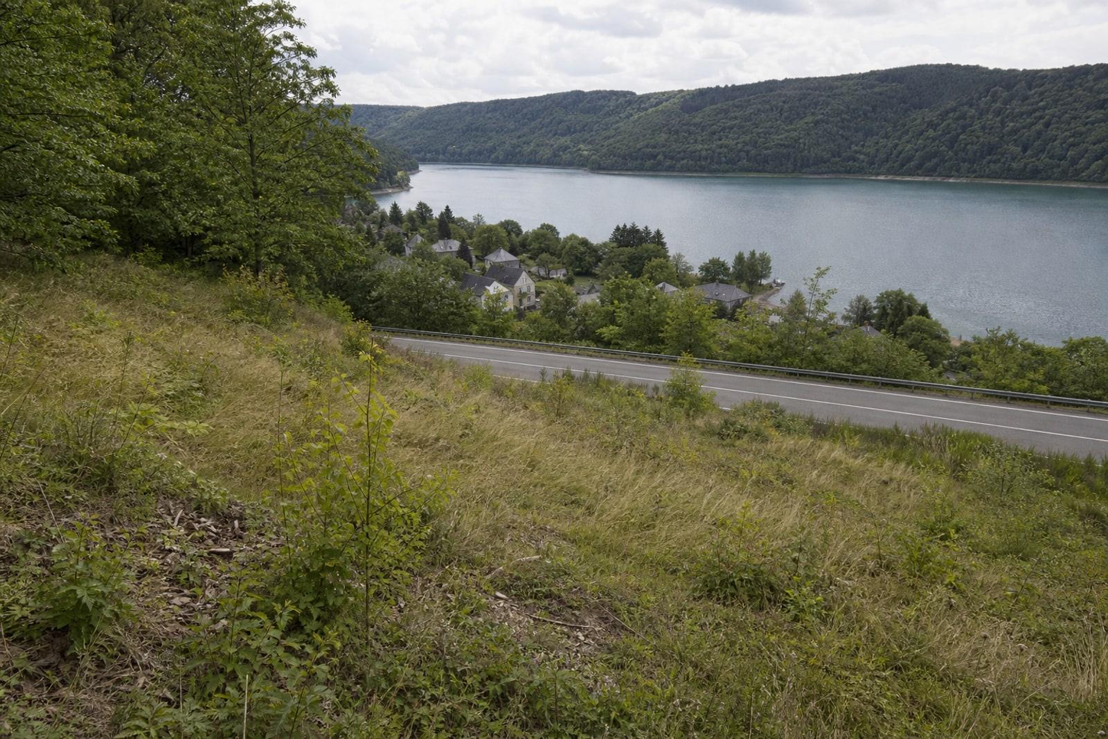 Onbebauten, géien Terrain zu Lultzhausen mat Vue op den Uewer-Sauer-Stauséi