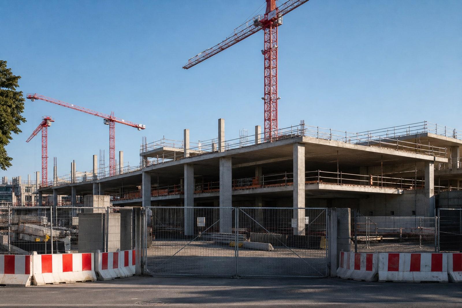 Verlassene Baustelle in Luxemburg während des vorgeschriebenen Kollektivurlaubs im Sommer 2026