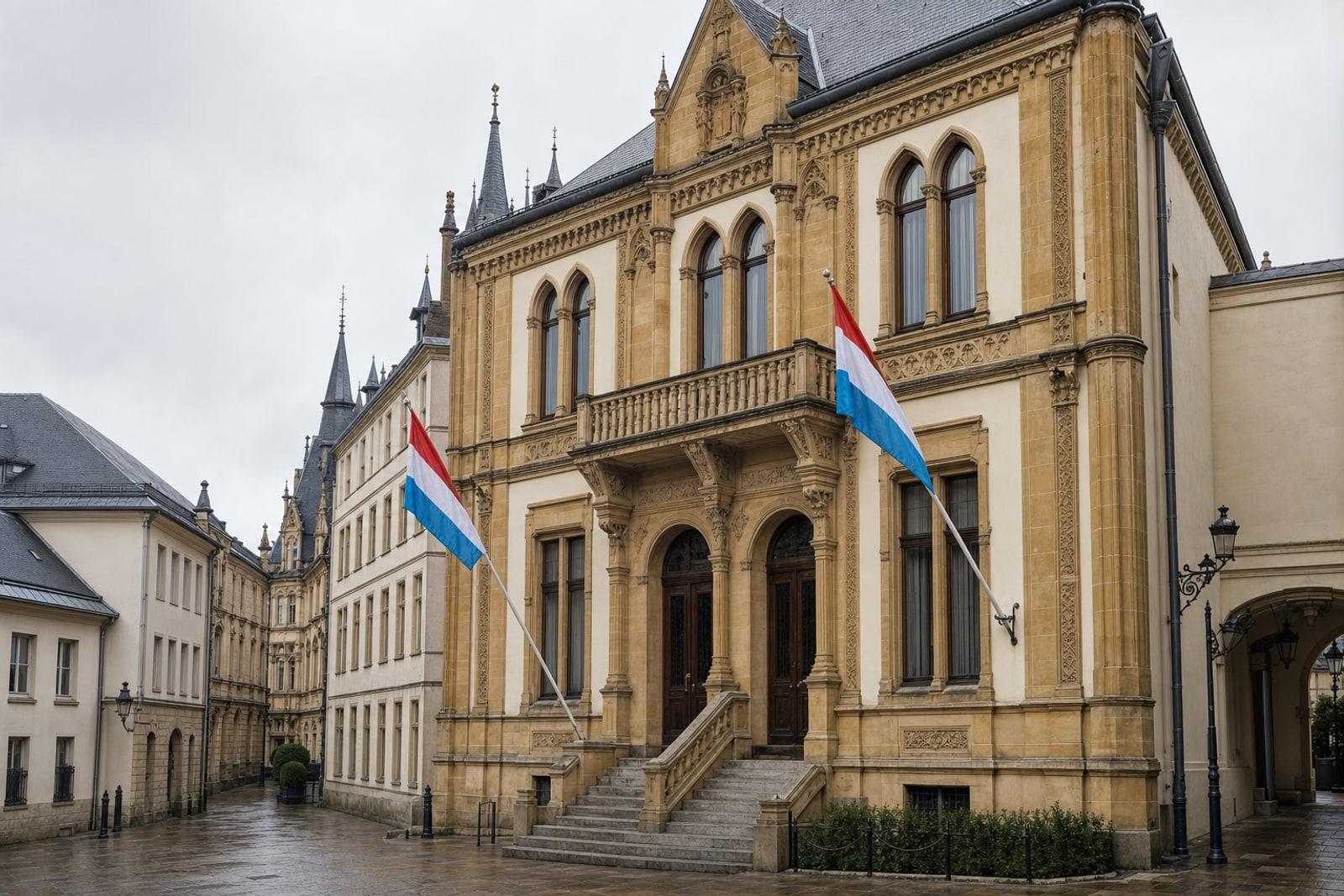 La Chambre des députés, sur le Krautmaart dans la vieille ville de Luxembourg, où le budget de l'État est présenté chaque automne.