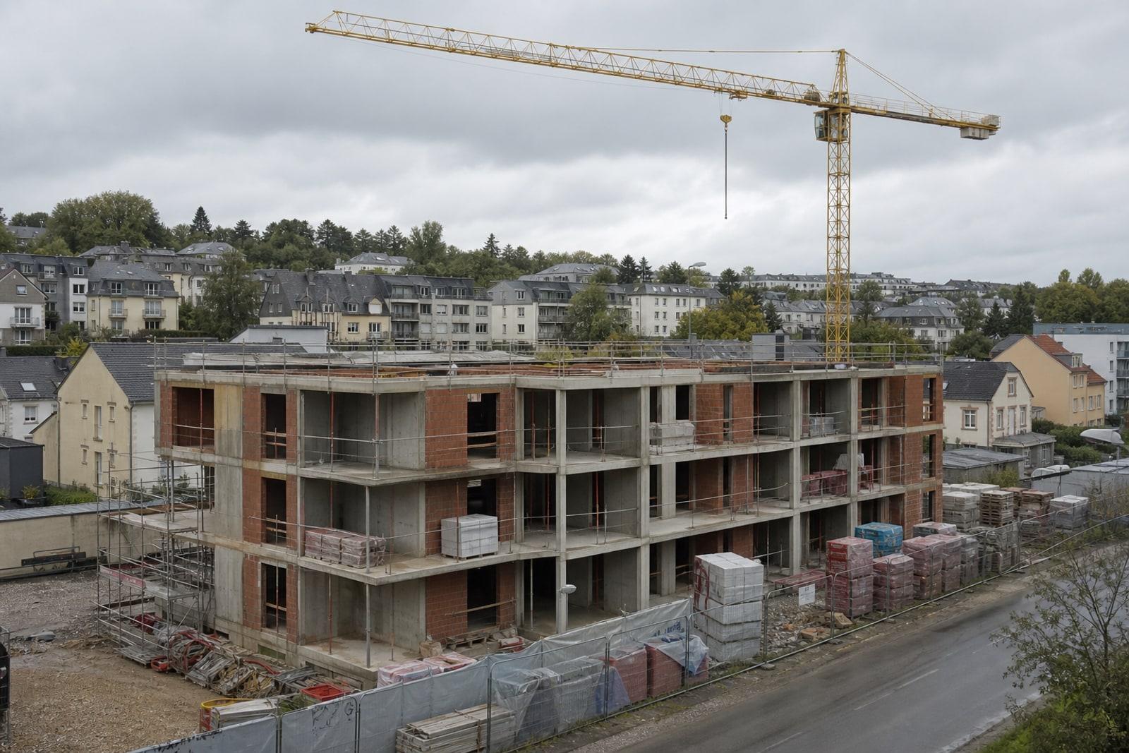 E rouende Chantier vun engem VEFA-Appartementsprojet zu Lëtzebuerg