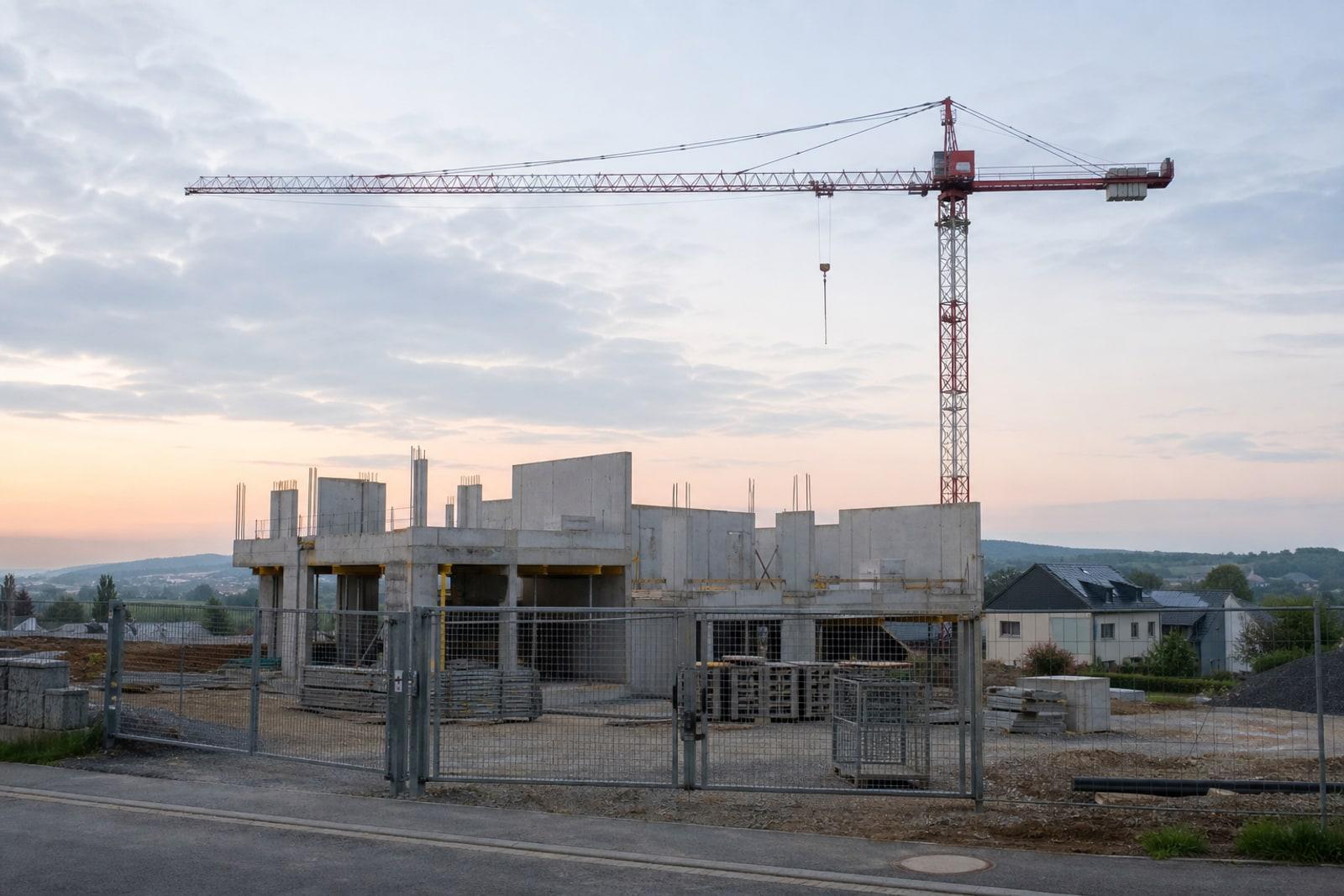 Eidele Wunnengsbauchantier zu Lëtzebuerg wärend dem Kollektivcongé am Summer