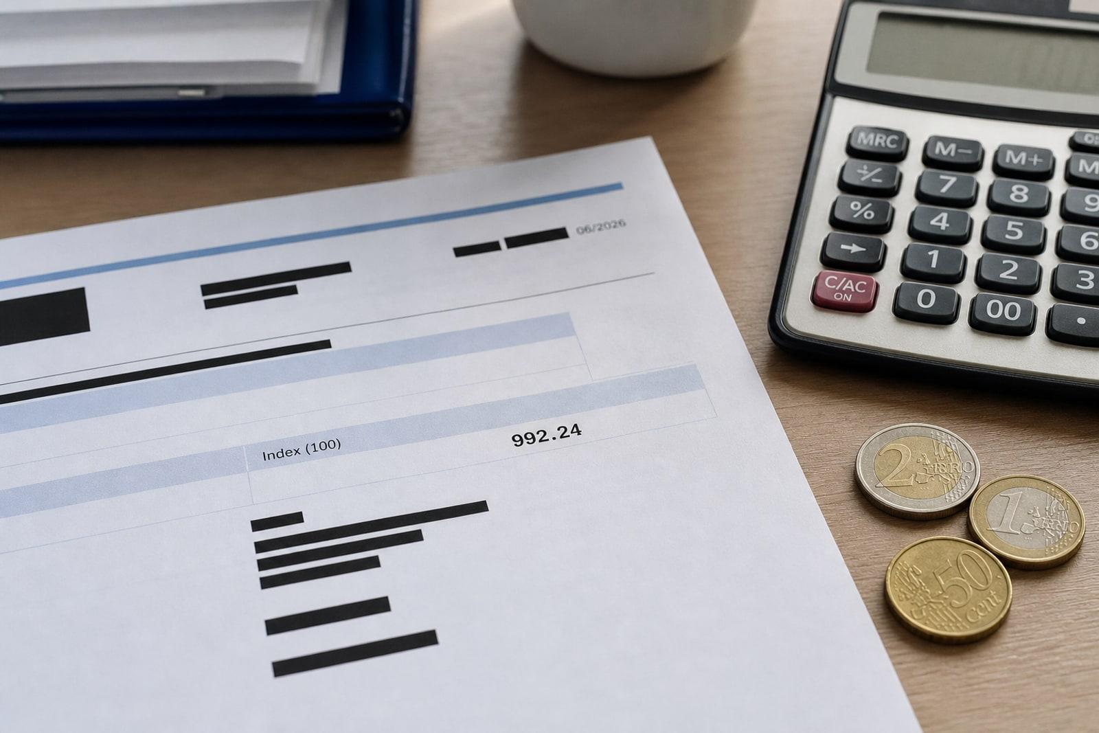 Fiche de paie luxembourgeoise anonyme affichant le taux d’indexation salariale de juin 2026