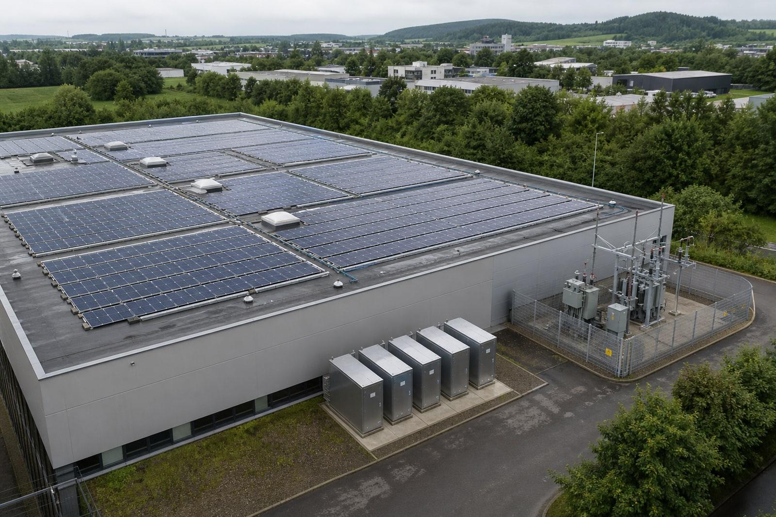 Kommerziell Daach-Photovoltaikanlag mat Batterieausrüstung zu Lëtzebuerg