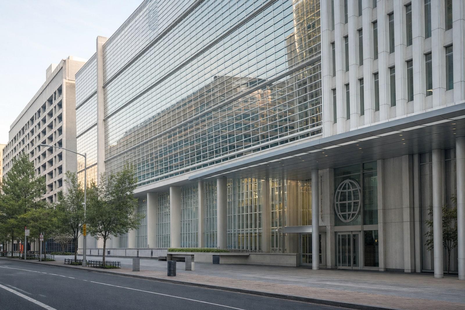 Exterior of the World Bank Group headquarters at 1818 H Street NW in Washington, D.C.